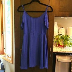 NWOT Blue Cold-Shoulder A-Line Summer Dress